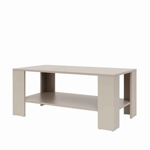 Masseno Couchtisch Piano, Kaschmir, 105x60x48cm, Modern Wohnzimmertisch für Couch, rechteckig Beistelltisch, Laminierte Spanplatte