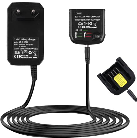 Chargeur 18 V/20 V compatible avec Black & Decker : chargeur lithium 18 V/20 V, chargeur de batterie pour LBXR20 LB20 LBX20 LBX4020 BL2018 BL2018-XJ BL1518 LBXR20-OPE LBXR2020-OPE BL1514 LBXR16 LB2X4