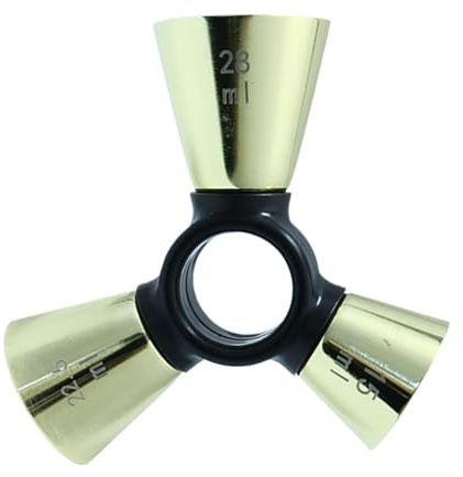 Cocktail Measuring Cup 3-Sided Made of Stainless Steel - Durable Bar Measure for Precise Measurement - Three-Arm Jigger Wine Measuring Cup Ergonomic - Professional Wine Mixing Tool Optimised Bar Home