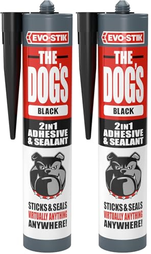 EVO-STIK THE DOG'S Adhesive & Sealant Black - 290ml - Solvent Free - High Strength - Multi-purpose and Waterproof (Pack of 2)