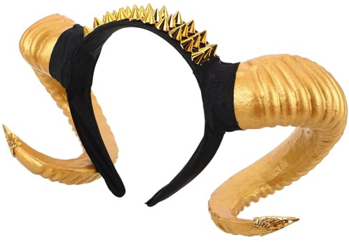 YARNOW Halloween Ram Horns Costume Headband Unique Gothic Punk Style Animal Headwear Accessory Made of Plastic and Resin for Halloween Celebrations and Costume Parties