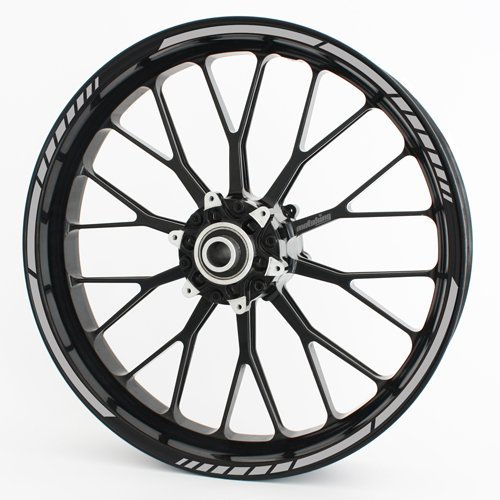 Motoking Felgenrandaufkleber GP - GRAU - Komplettset für 15 bis 19