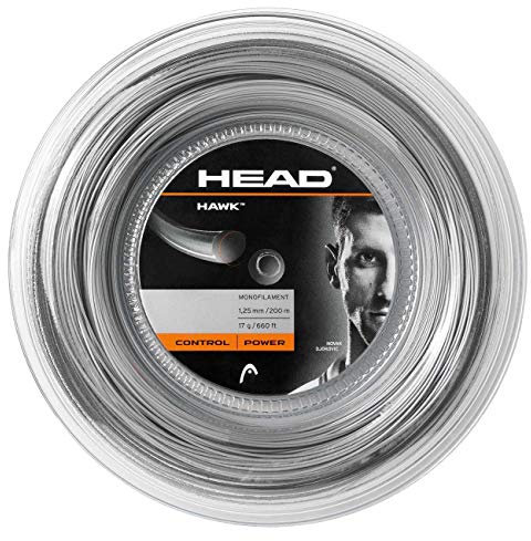 HEAD Hawk Tennis String - 200m Reel, Color- Grey, Gauge- 1.30mm