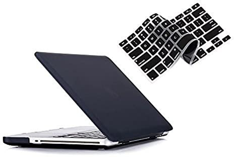 MacBook Pro 13 Hülle 2012 2011 2010 2009 Release A1278, Ruban Hard Case Shell Cover und Keyboard Skin Cover für Apple MacBook Pro 13 Zoll mit CD-ROM - Schwarz