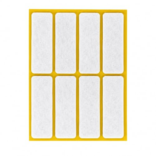 peha Filzgleiter 8 Stück selbstklebend Eckig - 3mm, weiß, 15x45mm | Möbelgleiter für Stühle, Tische und Möbel Kratzschutz und Bodenschutz