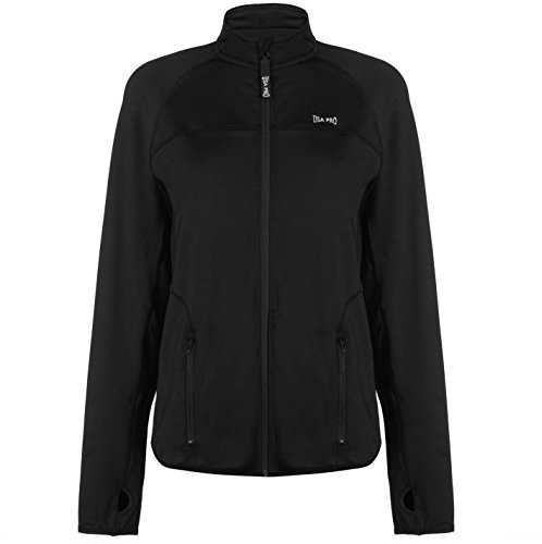 USA Pro Womens Ladies Fitness Jacket Coat Long Sleeve Full Zip Training Top Black (M) 12