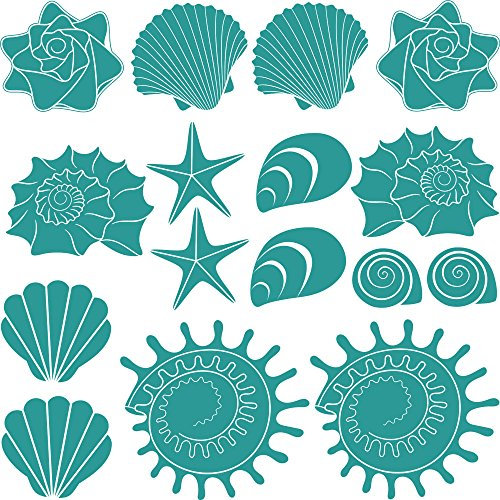 GRAZDesign Wandtattoo Bad Muschel & Meer Set Wandaufkleber Maritime Deko wasserfest - 054 türkis