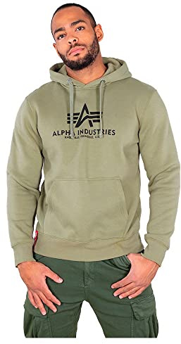 Alpha Industries Basic Hoody Hooded Sweat for Men Olive