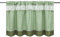 HongYa Karierte Küche Gardine Scheibengardine Landhaus Bistrogardine Tunnelzug Grün H/B 80/130cm