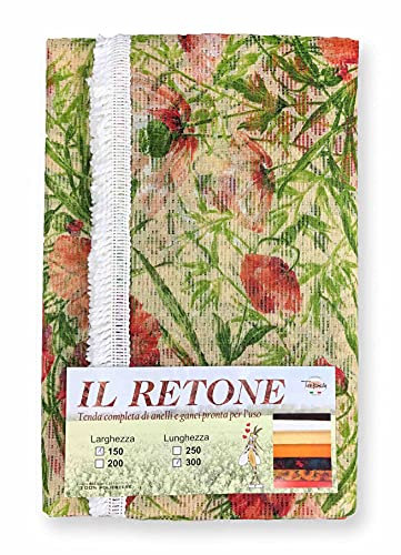 tex family Tenda Rete ZANZARIERA da Esterno BG Giardino RETONE Fiore Beige in Due Misure FRBG - Cm. 150 x 250