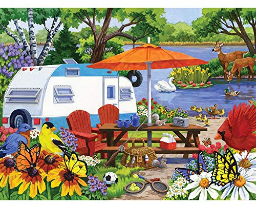 Bits and Pieces - 500 Piece Jigsaw Puzzle Age 13+ for Adults 18 X 24 - The Old Campground - 500 pc Jigsaws by Artist Nancy Wernersbach