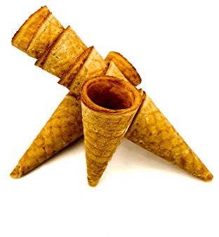 PJaspert Eiswaffeln | Cornets de crème glacée Mini avec bordure 60x27mm (64 pièces)