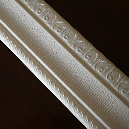 3D Self Adhesive Peel and Stick Wall Border Waterproof Wallpaper Border Flexible Molding Ceiling Line Interior Decoration Wall Picture Edge Waist Door CasingCorners Easy to Apply 3.1”x93”