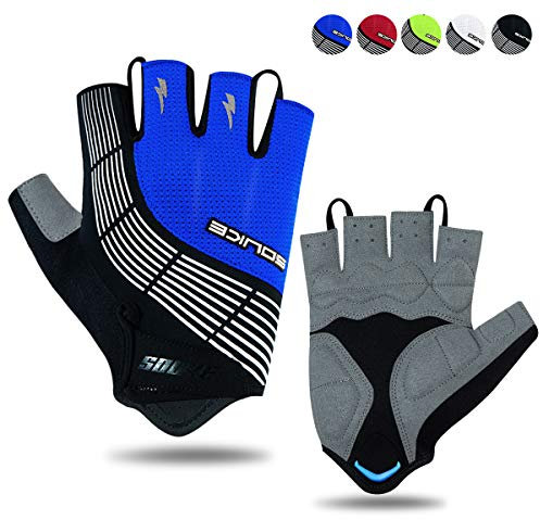 Souke Sports Gants de Cyclisme Demi-Doigt Gants de Vélo Moutain Gants de Vélo pour Hommes et Femmes Rembourrés Antidérapants VTT sans Doigts