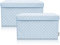 LIFENEY 2-Set Aufbewahrungsbox Kinder (37x25x21cm) I Aufbewahrungskorb für Kinderzimmer und Wohnbereich I Kinder Aufbewahrungskiste (Hellblau Punkte)