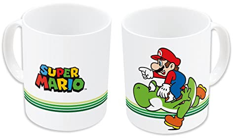 Nintendo Super Mario Tasse, Keramik, 325 ml Weiß, Grün, Blau, Rot