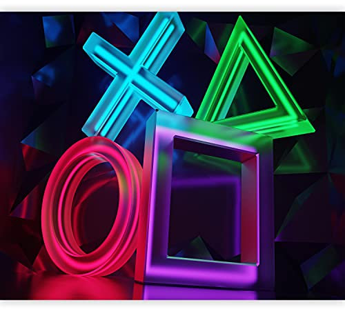 murando Fotomurales 350x256 cm XXL Papel pintado tejido no tejido Decoración de Pared decorativos Murales moderna de Diseno Fotográfico Consola de juegos Game negro colorido i-A-0201-a-a