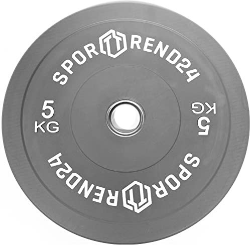 Sporttrend 24 - Bumper Plate 5kg in grau | Gewichtsscheibe Gewichtscheibe Hantelscheibe