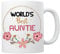 EnvyFone World's Best Auntie Mug - Birthday Gift - Flowers/Pink Floral Design - Ladies - Girls - Novelty Tea Coffee Cup