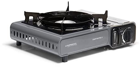 Campingaz Camp Bistro 3 - Hornillo de gas portátil para acampada, fiestas al aire libre, color gris inoxidable
