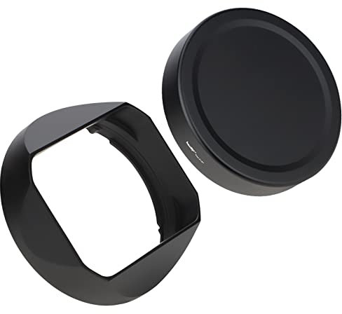 Haoge Gegenlichtblende aus Metall, quadratisch, für Fujifilm Fuji Fujinon XF 18 mm F1.4 R LM WR Objektiv mit Metall-Frontdeckel-Set, ersetzt Fuji xf18 mmf/1.4 Gegenlichtblende LH-XF18