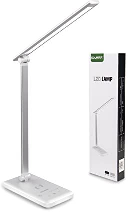 SOLMIRA Desk Lamp with Wireless Charging Pad, 42 LED, Silver, CE Certificate and RoHS