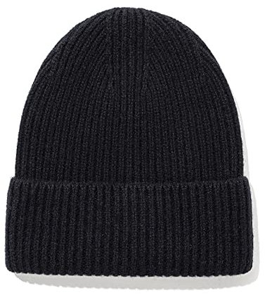 Lemoyoung Strickmütze Beanie Mütze 100% Schafwolle Beanie für Damen und Herren Reine Wolle Rippstrick Warme Wintermütze, Schwarz, Einheitsgr��e