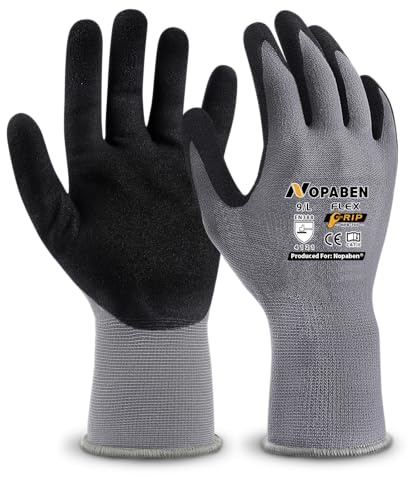 12 Paar Arbeitshandschuhe herren - montagehandschuhe mit optimaler Griffigkeit & feinem Tastgefühl, ölresistent und atmungsaktiv, Industrie-Schutzhandschuhe für Mechanik und Werkstatt, Größe 10/XL