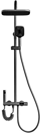 Columna Ducha Termostática Digital hasta 40℃ - Conjunto de Ducha con 3 Tipos de Modo Altura ajustable 76-114cm (Z1-GRIS)