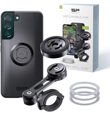 SP CONNECT Moto Bundle mit Anti Vibration Module | SPC+ | kompatibel mit Samsung S22+ | Handyhalter für Motorrad Bike Moped Roller | Gadget Halterung für Navi