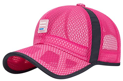 QIFLY Cappello da sole unisex in rete Preppy Hat Retro Baseball Cap Angelo Cappelli, rosa intenso, Taglia unica