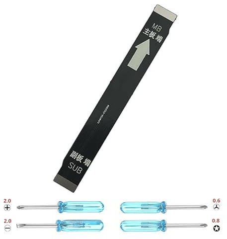 iYAiYO Conector cable flexible para conexión de placa base compatible con Xiaomi Redmi Note 9 M2003J15SC, M2003J15SG, M2003J15SS incl.Destornilladores
