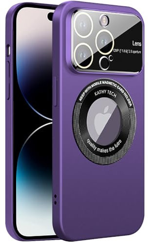 Rdyi6ba8 Magnetica Cover per iPhone 14 Pro 6,1 Pollici Supporta la Ricarica Wireless, Rigida PC Custodia con Protezione Fotocamera Frosted Ultra Slim Case per iPhone 14 Pro - Viola