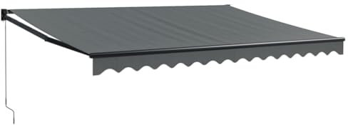 vidaXL Toldo retráctil Aluminio y Tela Gris Antracita 4x3 m