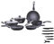 Corredocasa Batteria Pentole Bavaria 15 pz Pietra Lavica Qualità Extra +Set 6 Coltelli Omaggio