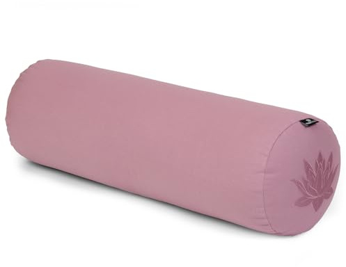 Yoga Studio Lotus - Cojín de algodón con cremallera YKK (23 x 61 cm), color trigo sarraceno orgánico