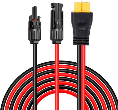 I LITTON 12 AWG Solarstecker auf XT60-Adapter-Verlängerungskabel, XT60-Adapter-Solarpanel-Ladekabel für tragbares Kraftwerk, Solargenerator, Wohnmobil-Solarpanel, 3 m