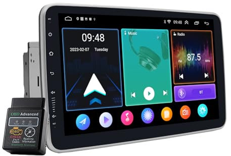 Autoradio Bluetooth mit Navi USB Bluetooth 10 Android 12 Autoradio DAB+Radio CarPlay Navi GPS HD Touchscreen Autoradio Bluetooth DAB+Radio WiFi,FM Radio (8GB RAM+128GB ROM)