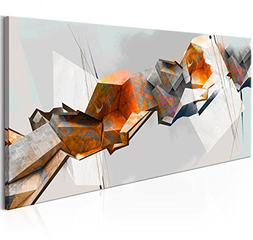 murando - Handart Bilder auf Leinwand 120x60 cm moderne handbelmalte Wandbilder XXL Mehrteilige Wanddekoration 1 Teilige Leinwandbilder Wohnzimmer Design Wand Bild Abstrakt Betonoptik