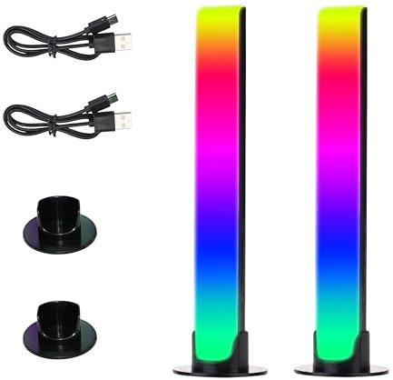 CpHssy 2- Pack Luce Pickup Spettro Controllo Suono LED, Luce Ambientale Desktop con Bagliore RGB, Funzionamento USB, Luce Ritmica Ricaricabile Stile Tipo C per Feste, Auto, Scrivania