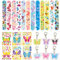 Yhjxly 36 Stück Schmetterling Party Mitgebsel, Schmetterling Klettverschluss Fee Snap Schlüsselanhänger Gesichtsaufkleber für Kinder Mädchen Schmetterling Party Deko Geburtstags Geschenke