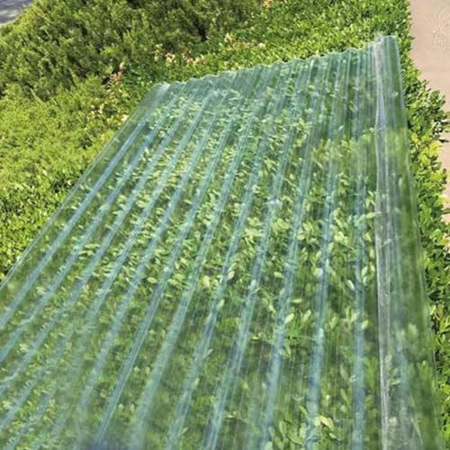 1pcs Clear Roof Sheet,Modern Corrugated Roofing Sheet,Windproof Rainproof Sunproof Roofing Covers,Replacement Shed Panel 2mm Thick FRP Light Panels Glass Fibre Resin Panels (0.9x0.5m/35x20in)