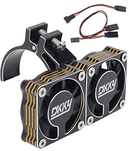 DKKY RC Motor Cooling Fan Heatsink 47-51mm Adjustable 15000 RPM for 1/5 1/8 ARRMA Infraction, Felony, Limitless and Axial 1717 4985 Motor, Black