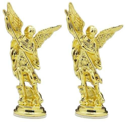 Wudaizhi Heilige Michael-Figur, Der Erzengel, Der Satan Besiegt, Wächterstatuen Aus Zinklegierung, Für Den Schreibtisch Zu Hause