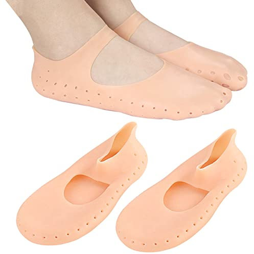 1 Paar Feuchtigkeitsspendende Socken, Silikon Socken, Fuß Spa Gel Socken, Anti Split Feuchtigkeitssocken für Damen und Herren, Fuß Anti Riss Socken, Moisturizing Silicone Socks für die Fußpflege (A)