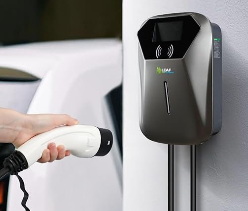 7.4kW EV Charger | EV Charger | Electric Vehicle Charger | Type 2 | Tethered | 7.4kW | Fast Charging | Single Phase | Wall Mount | EV Home Charger | Grey, 40x29x19cm