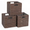 3er-Set Korb Aufbewahrung Geflochten/Handgewebte Aufbewahrungskorb/Regalkorb Faltbar / 27 x 27 x 27cm / Faltkorb Flechtkorb/Regalbox Storage Box