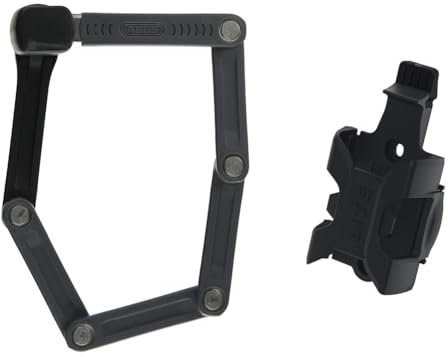 ABUS Faltschloss Bordo Lite Mini 6055/60 & Fahrradschloss Halterung SH 6055K Bordo Lite - Schlosshalterung zum Transport des Faltschlosses, Schwarz