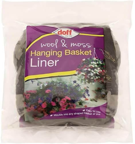 AMK® Doff Hanging Basket Liner Wool & Moss Natural Multi Purpose Moulds To Fit Container Shape Absorb and Retain Water Insulate Plant Roots Healthy Growth Garden Gardening