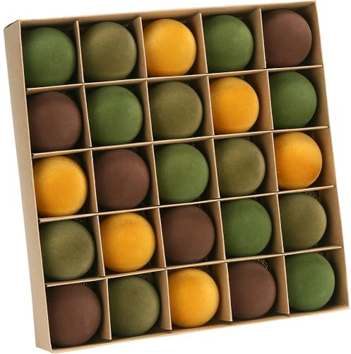 Sea Team Paquete de 25 bolas de Navidad de terciopelo – Adornos decorativos de plástico irrompible para árbol de Navidad, 60 mm/2,36 pulgadas, para árbol de Navidad, guirnalda, otoño, amanecer, bosque